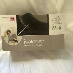 Isotoner Black Memory Foam Slippers